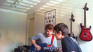 Sexy hunk plays guitar and strips- then mum walks in!!