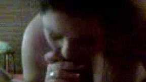 Perverted dark haired slutty ugly bitch sucked my buddy's tool