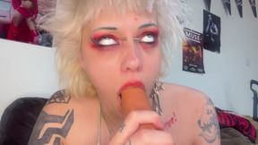 Lipstick Kisses and Blowjob Red Black Lips Deepthroat Sloppy