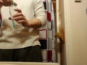 Soaking diaper with baby oil