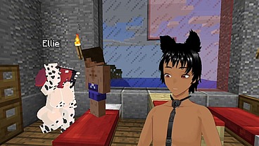 Minecraft Jenny Mod Fapcraft - Ellie, a Goth dommy mommy with a cow bikini and tasty milkers
