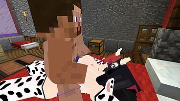 Minecraft Jenny Mod Fapcraft - Ellie, a Goth dommy mommy with a cow bikini and tasty milkers