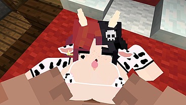 Minecraft Jenny Mod Fapcraft - Ellie, a Goth dommy mommy with a cow bikini and tasty milkers