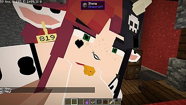 Minecraft Jenny Mod Fapcraft - Ellie, a Goth dommy mommy with a cow bikini and tasty milkers