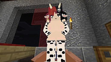 Minecraft Jenny Mod Fapcraft - Ellie, a Goth dommy mommy with a cow bikini and tasty milkers