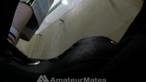 amateur boy caught peeing at public toilet urinal
