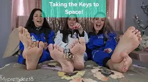 3 Lady Astronauts Chastity Foot Humiliation Maleka Sushii Whitney