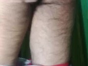 Indian Gay Crossdresser Gaurisissy in blue Salwar Suit pressing his boobs and fingering in his ass