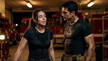 ALEX THE FIREFIGHTER WHO FUCKS HIS PARTNER VALERIA BEFORE GETTING HOME WITH HIS WIFE- PORN IN SPANISH AI PORN