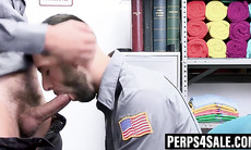 Young uniformed man teased into hardcore bareback