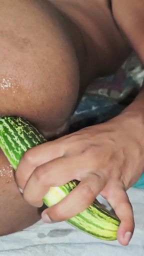 Boy put cucumber inside ass - Cucumber sex   Clip 1
