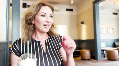 POV Public Sex With Step Mom Inside Coffee Shop Washroom While Asking StepSon For Help