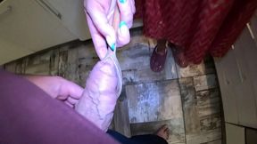 🍳 red & gold dress kitchen play – spanking, blowjob, doggy & intense orgasm 298