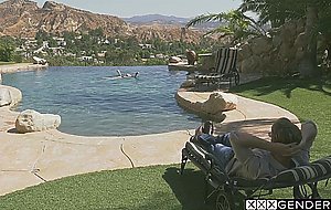 Horny shemale wife Cassie Woods enjoyed hard ass fucking by a her husband