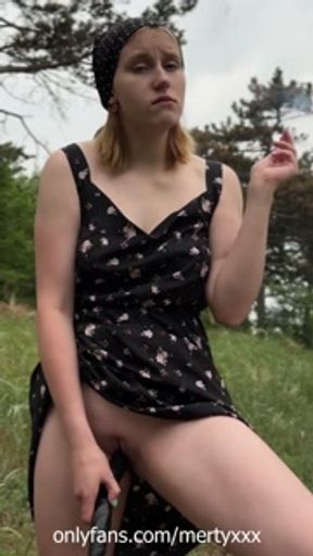 SMOKING AND FUCKING MYSELF WITH A LONG BLACK COCK