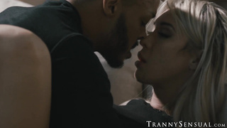 Lusty Tgirl Aubrey Kate fucked by black stud after blowjob