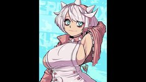 White-Haired Elphelt Valentine Rides Big Dick With Lustful Pink Tits