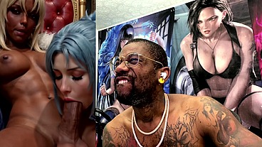 Transgender BBC Queen Getting Her Hard Goon Cock Deepthroated By A Cute Cock Whore, AI Generated