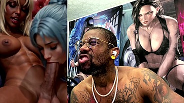 Transgender BBC Queen Getting Her Hard Goon Cock Deepthroated By A Cute Cock Whore, AI Generated