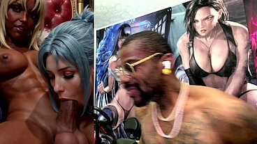 Transgender BBC Queen Getting Her Hard Goon Cock Deepthroated By A Cute Cock Whore, AI Generated
