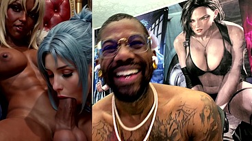 Transgender BBC Queen Getting Her Hard Goon Cock Deepthroated By A Cute Cock Whore, AI Generated