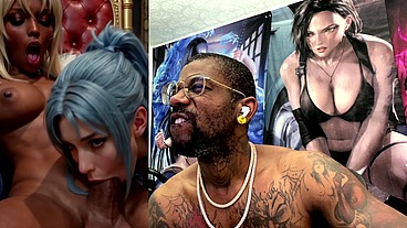 Transgender BBC Queen Getting Her Hard Goon Cock Deepthroated By A Cute Cock Whore, AI Generated