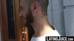 Bearded latino Mauricio gobbles my cock while hes masturbating