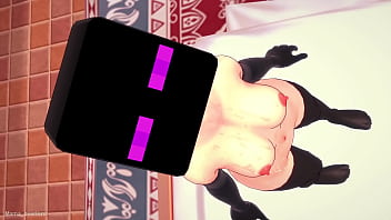 Hot bride in Enderman cosplay wants a creampie