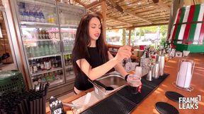 Filthy Bartender Fucks with Black Customer