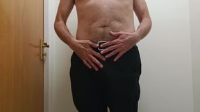 Wanking at Work in the Toilet, Big Uncut Cock Close up Cum - Rockard Stepdaddy