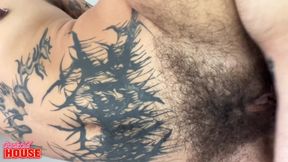 Gorgeous Brunette, Who Doesn't Shave at All, in a Hot Fuck with Anal