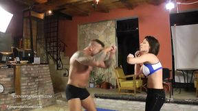 Brunette Zsusa Puts Her Pussy on the Tattooed Guys Face as an Act of Victory