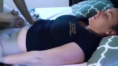 Busty MILF gets jizz all over her tits after being shagged