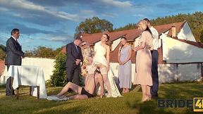 Slim girl Andrea, has sex with him after the wedding reception