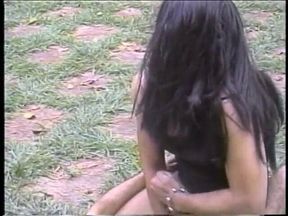 Tranny slut gives head while getting her cock deep throated