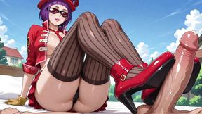 Betty Slug‑In‑Red Thong Storm‑Rider, Hard Cock🌭 Push‑Back and Gaping Sperm Splash under Bright Blue Sky!