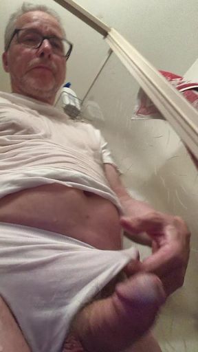 Wet T-shirt and Wet Underpants While Showering