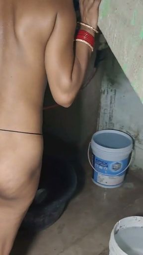 Indian Wife In Bathroom Reverse Cowgirl Creampie Riding On BigDick   Clip 3
