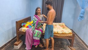 Stepsister Pussy Hard Fucked by Her Step Brother, She Is Wearing a Saree