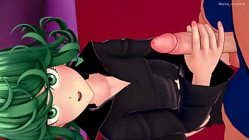 La caliente Tatsumaki se desnuda para follar en el hotel del amor (hentai sin censura)