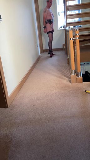 Ass Hooked Hobble Chained Nipple Clamped Walk