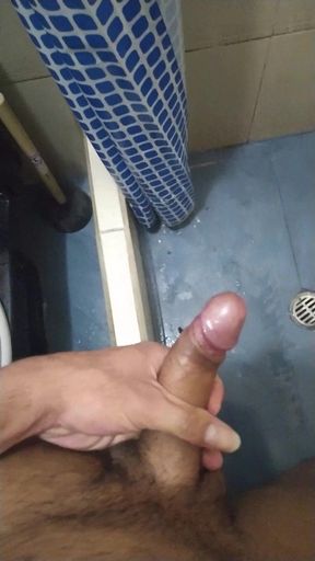 young latam handjob in a shower