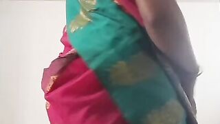 Swetha desi tamil ex-wife saree strip performance