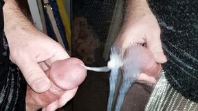 dani_leg cums big load in sexy black fishnet