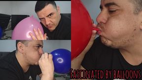 Obsessed with balloons + inflating with my puffy cheeks