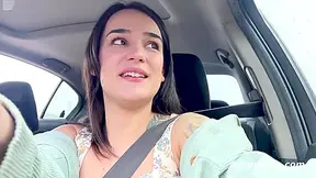 Horny Harper Gets In The Backseat To Finger Herself Solo