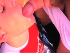 cocks just stepping forward to dump sperm into his mouth
