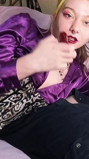 Sticky Kisses Red Lipstick All Over His Chest