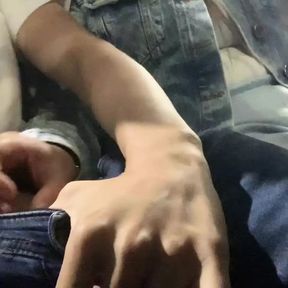 Flash dick on the bus and a woman touches my cock