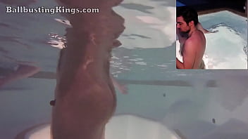 Hot Tub Ballbusting Underwater Edit